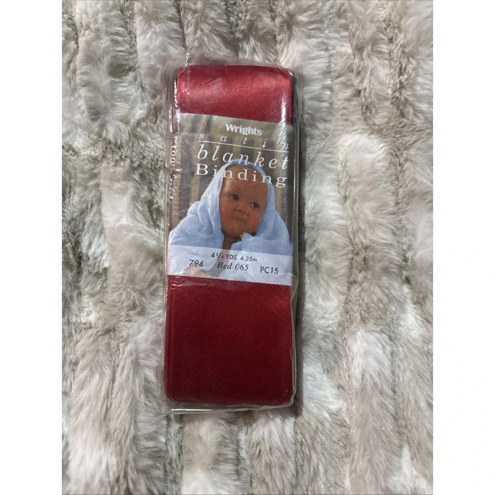 New 1 Wrights Satin Blanket Binding Red 2in x 4-3/4yds 794 065